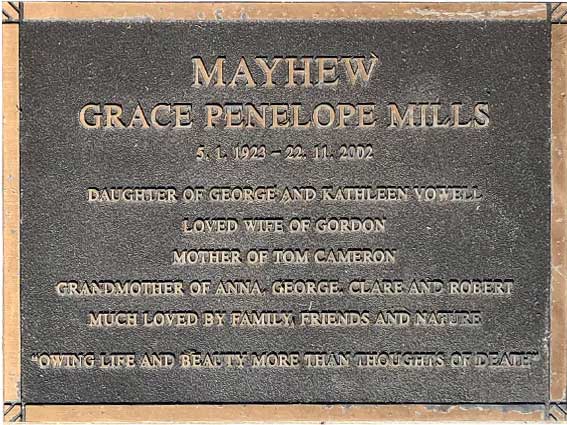 Grace Penelope Mills Mayhew