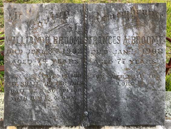 Broome headstone