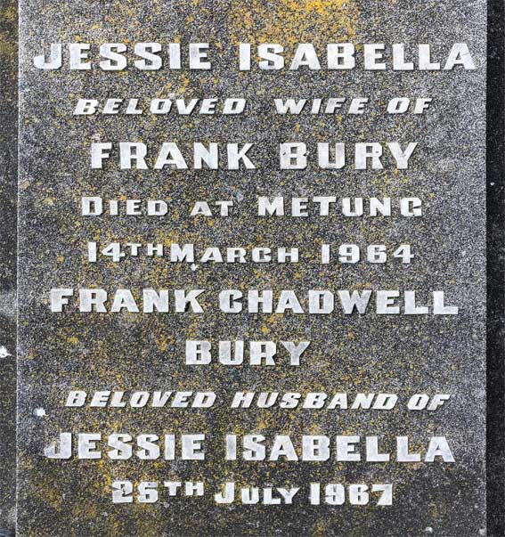 Bury headstone